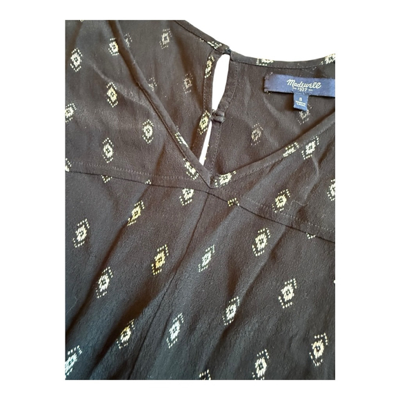 Women's Madewell Perimeter Romper Black/White Diamond Stitch Print Size S - Picture 5 of 12